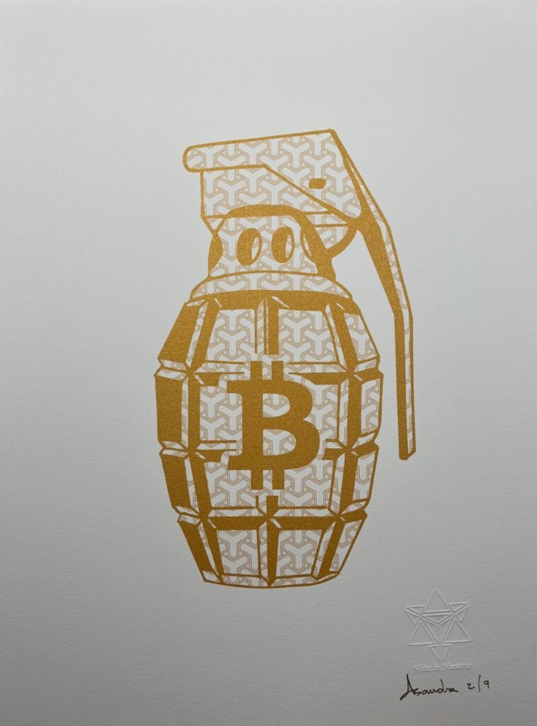 Bitcoin Grenade - x/9 - Fine Art Serigraph Print