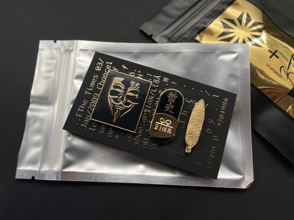 BTC Pins + Asanoha - Black on Gold Edition